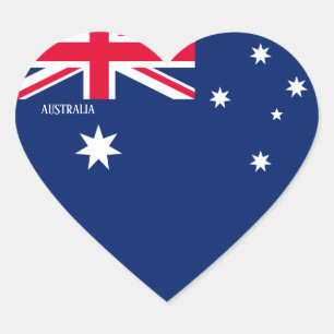 Australia Flag Patriotic Heart Sticker