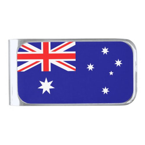 Australia Flag Silver Finish Money Clip