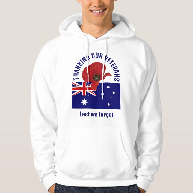 Australia Flag THANK YOU VETERANS Remembrance Hoodie (Front)
