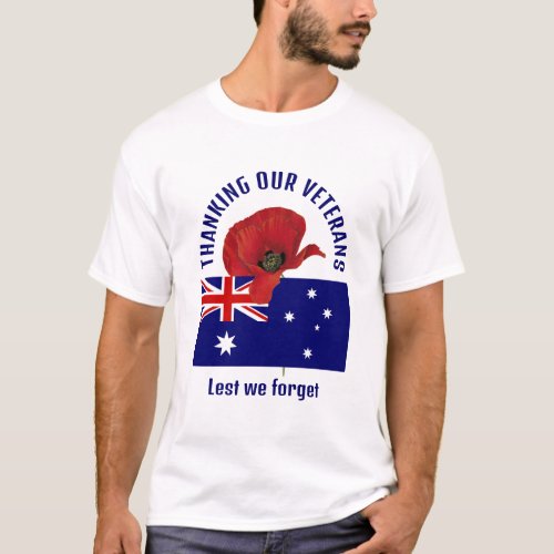 Australia Flag THANK YOU VETERANS T_Shirt