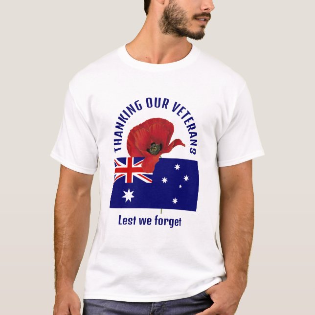 Australia Flag THANK YOU VETERANS T-Shirt (Front)