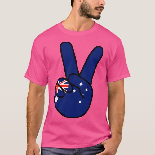 Australia Flag V Sign T_Shirt