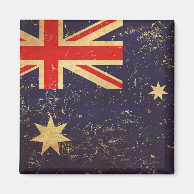 Australia Flag Vintage Design Magnet (Front)