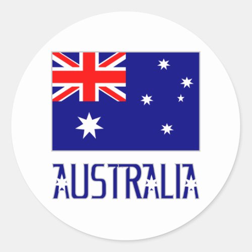Australia Flag  Word Classic Round Sticker