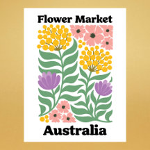 Australia Flower Market Golden Wattle Pink Blossom