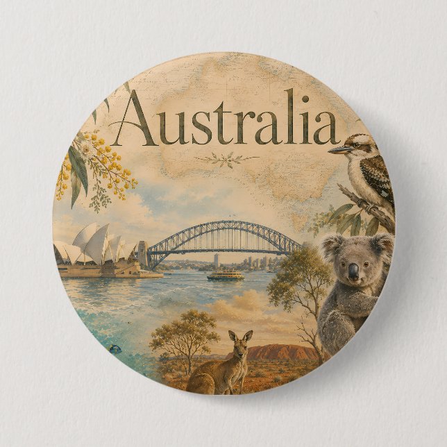 Australia  for lovers of Australia  Button (Front)