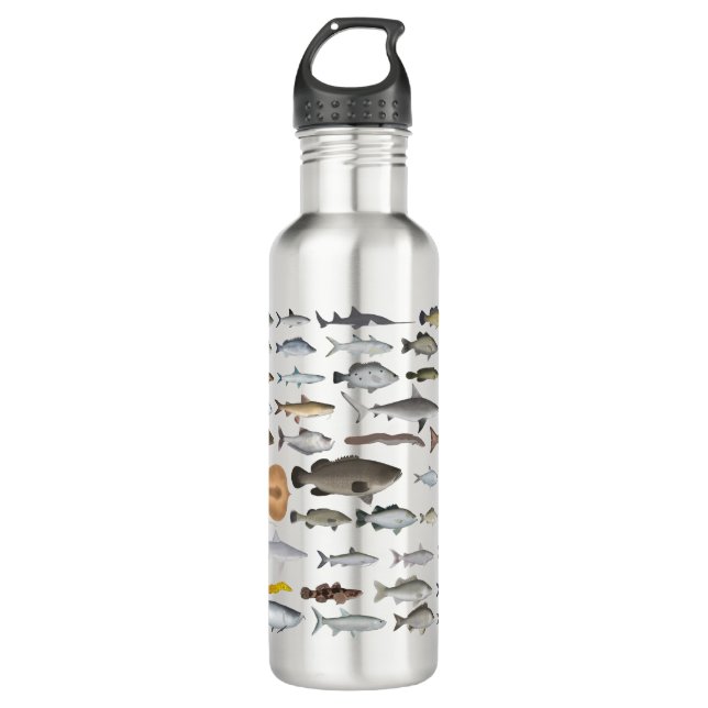 Australia Freshwater Fish Group Stainless Steel Water Bottle (Front)