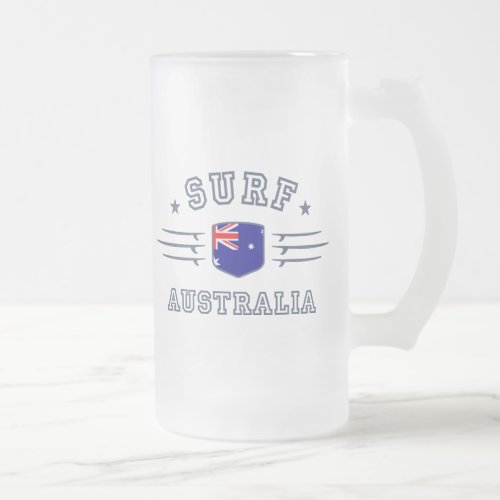 Australia Frosted Glass Beer Mug