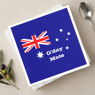 Australia, G'day Mate, Australian Flag / party Napkins