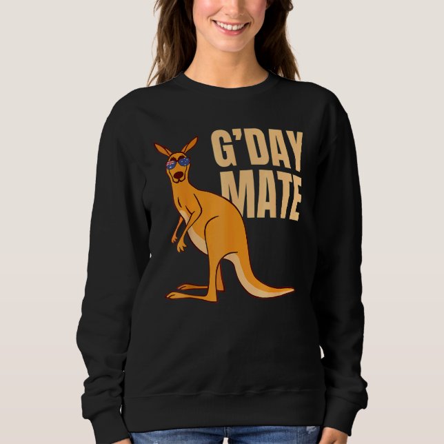 Australia G'day Mate  Kangaroo Australian Symbol Sweatshirt (Front)