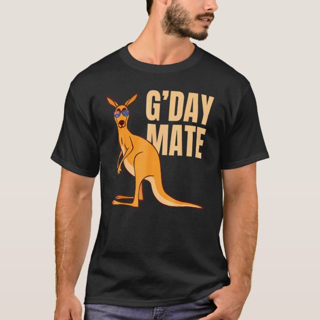 Australia G'day Mate  Kangaroo Australian Symbol T-Shirt (Front)
