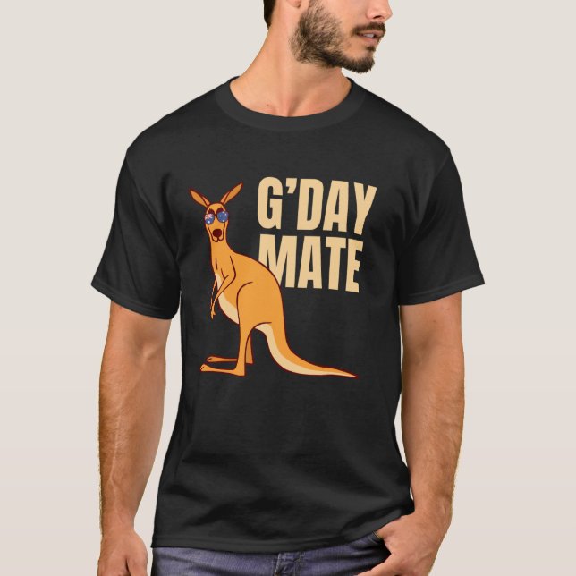 Australia G'day Mate Shirt Funny Kangaroo Australi (Front)