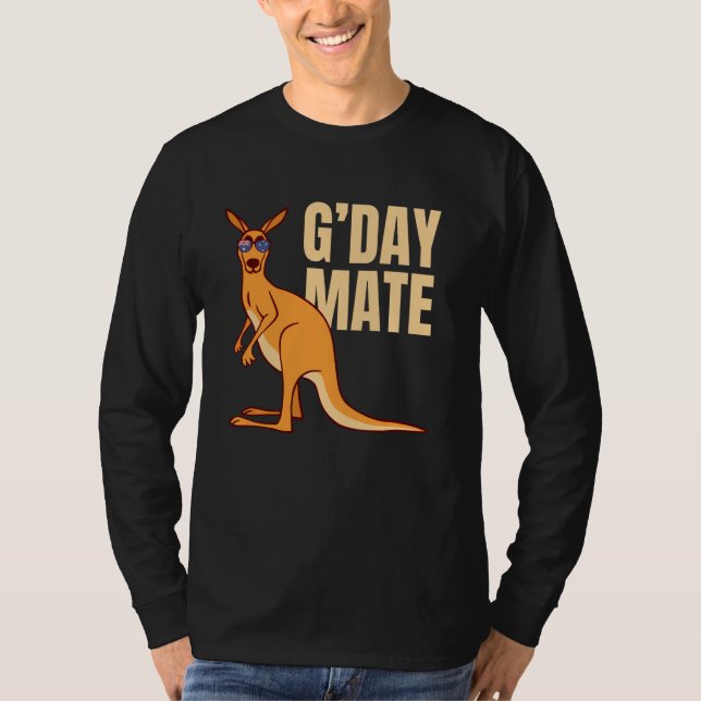 Australia G'day Mate Shirt Funny Kangaroo Australi (Front)