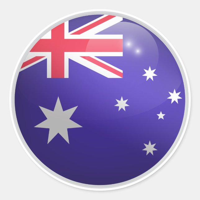 Australia Glossy Circle Flag Classic Round Sticker (Front)