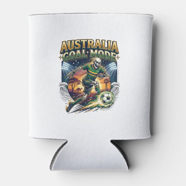 Australia Goal Mode Skeleton Striker Nations Stree Can Cooler (Front)
