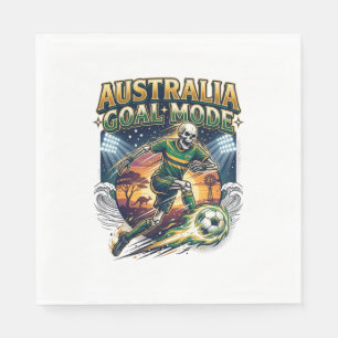 Australia Goal Mode Skeleton Striker Nations Stree Napkins