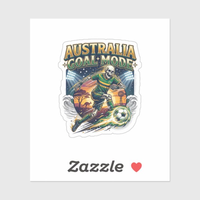 Australia Goal Mode Skeleton Striker Nations Stree Sticker (Sheet)