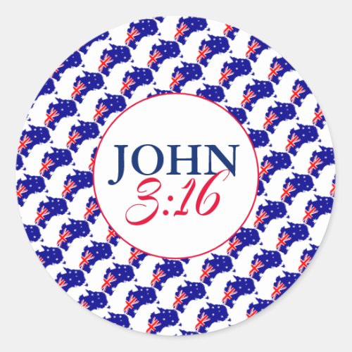AUSTRALIA God So Loved The World John 316 Classic Round Sticker