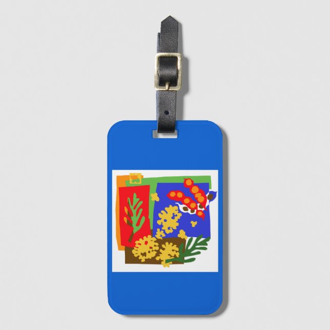 Australia - Golden WATTLE & seed pods - Blue Luggage Tag (Front Vertical)