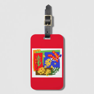 Australia - Golden WATTLE & seed pods - Red Luggage Tag