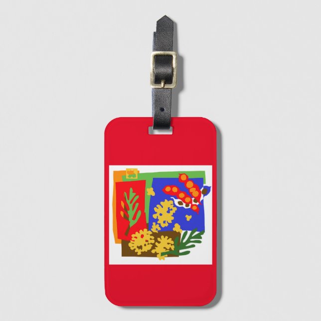 Australia - Golden WATTLE & seed pods - Red Luggage Tag (Front Vertical)