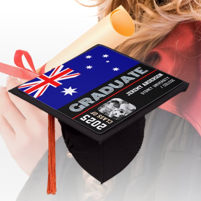 Australia Graduation Hat, Photo, Australian Flag Cap Topper (Creator Uploaded)