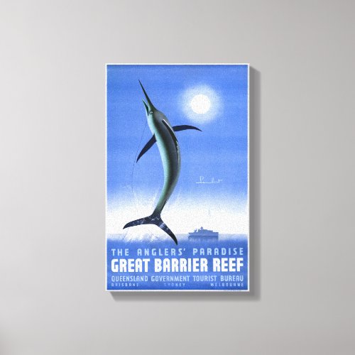 Australia Great Barrier Coral Reef Vintage Poster Canvas Print