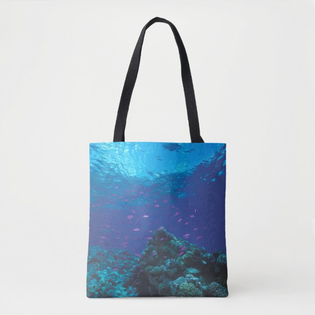 Australia, Great Barrier Reef. Swarming Purple Tote Bag (Front)