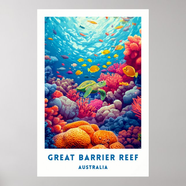 Australia Great Barrier Reef Travel Poster (Front)