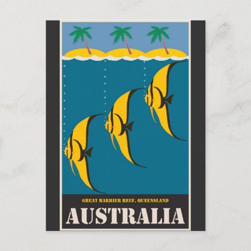 Australia Great Barrier Reef Vintage Travel Postcard