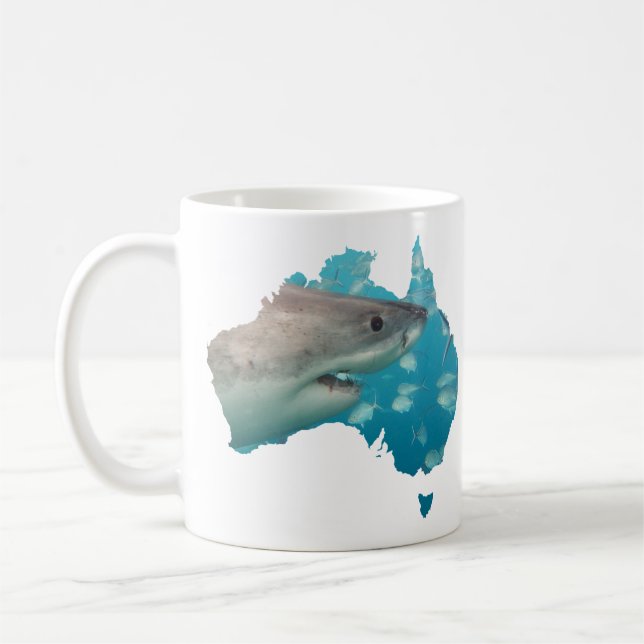 Australia Great White Shark Country Shape Coffee Mug (Left)