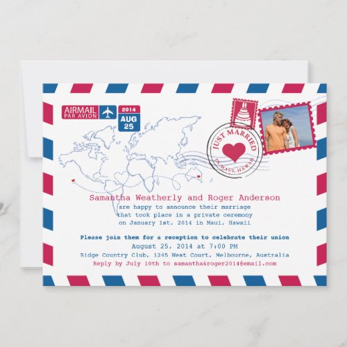 Australia/Hawaii Air Mail Post Reception Custom Announcement