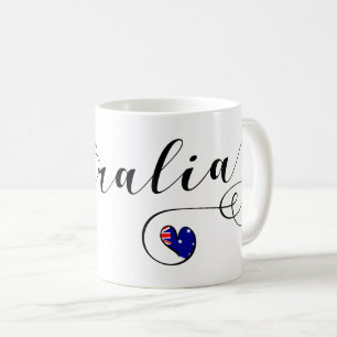 Australia Heart Mug, Australian Flag Coffee Mug
