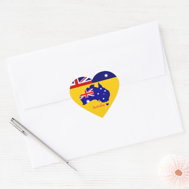 Australia Heart Sticker (Envelope)