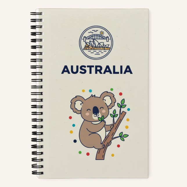 Australia Heritage & Koala Eucalyptus Photo Notebook (Front)