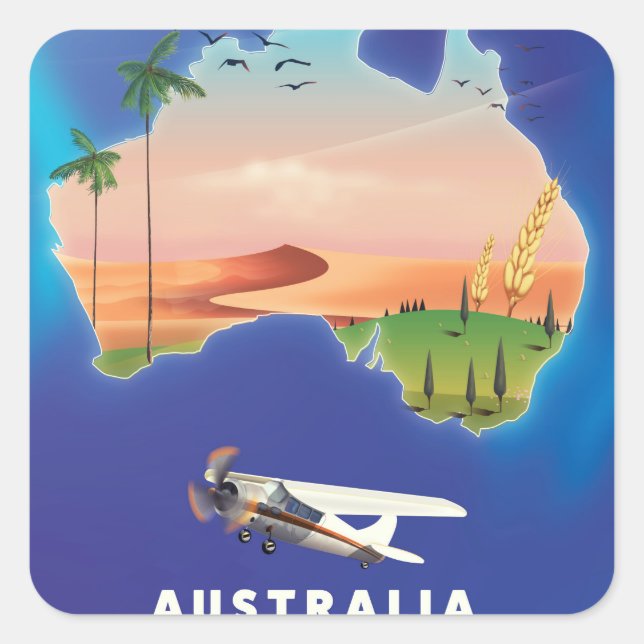 Australia Holiday travel poster Square Sticker (Front)