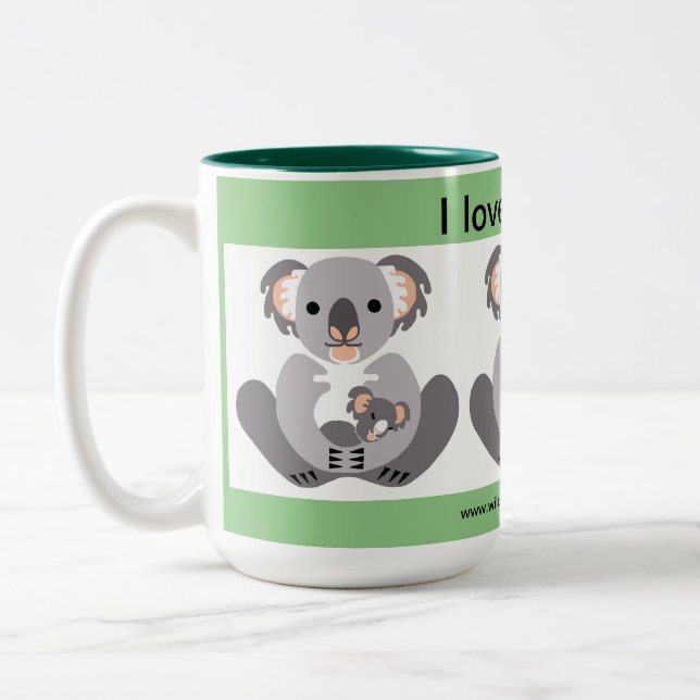 Australia - I love  KOALAS  - Marsupial - Nature Two-Tone Coffee Mug (Left)
