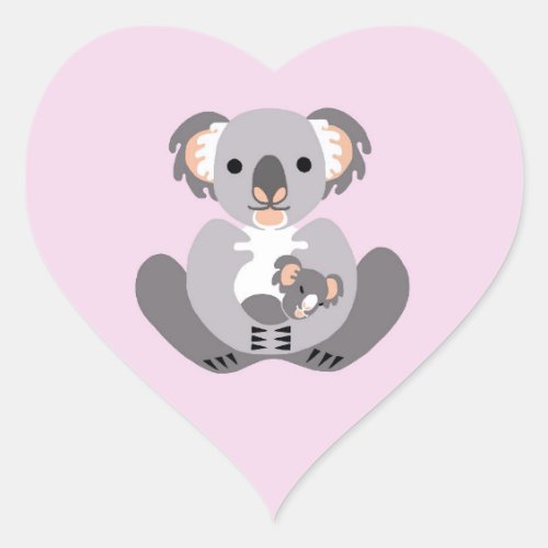 Australia _ I love KOALAS _ Wildlife _ Nature_Pink Heart Sticker