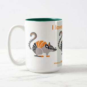  Australia -  I love NUMBATS - Marsupial -Wildlife Two-Tone Coffee Mug