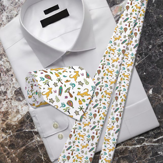 Australia Icon Seamless Pattern Neck Tie (Creator Uploaded)