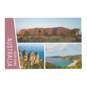 Australia Iconic Landmarks Rose Gold Photo Collage Placemat