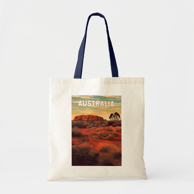 Australia Illustration Travel Art Vintage Tote Bag (Front)