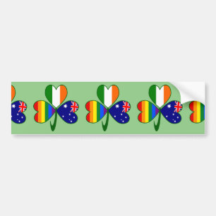 Australia Ireland Gay Pride Shamrock Bumper Sticker
