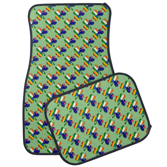 Australia Ireland Gay Pride Shamrock Car Mat (Set)
