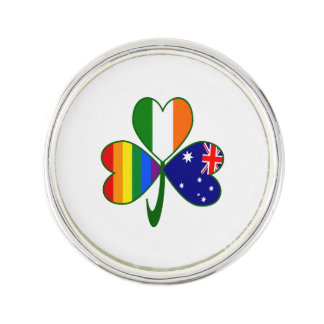 Australia Ireland Gay Pride Shamrock Lapel Pin