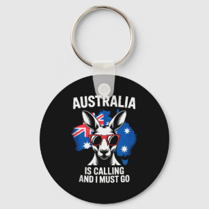 Australia Is Calling And I Must Go Kangaroo Outbac Keychain