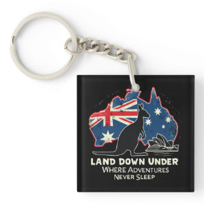 Australia Kangaroo Aussies Land Down Under  Keychain