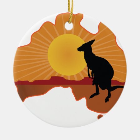 Australia Kangaroo Ceramic Ornament