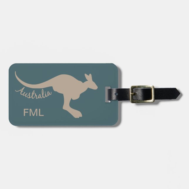 Australia Kangaroo custom luggage tag (Front Horizontal)