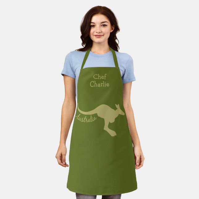 Australia Kangaroo custom name Apron (Worn)